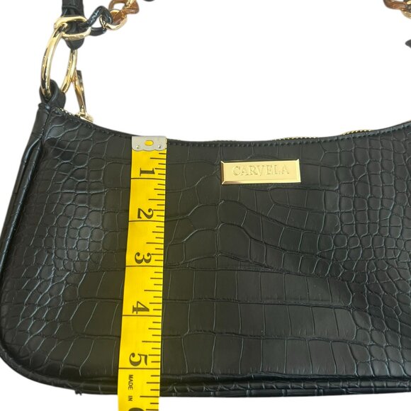 Women's CARVELA Hayward Leather Shoulder Bag Purse Black - Picture 3 of 5